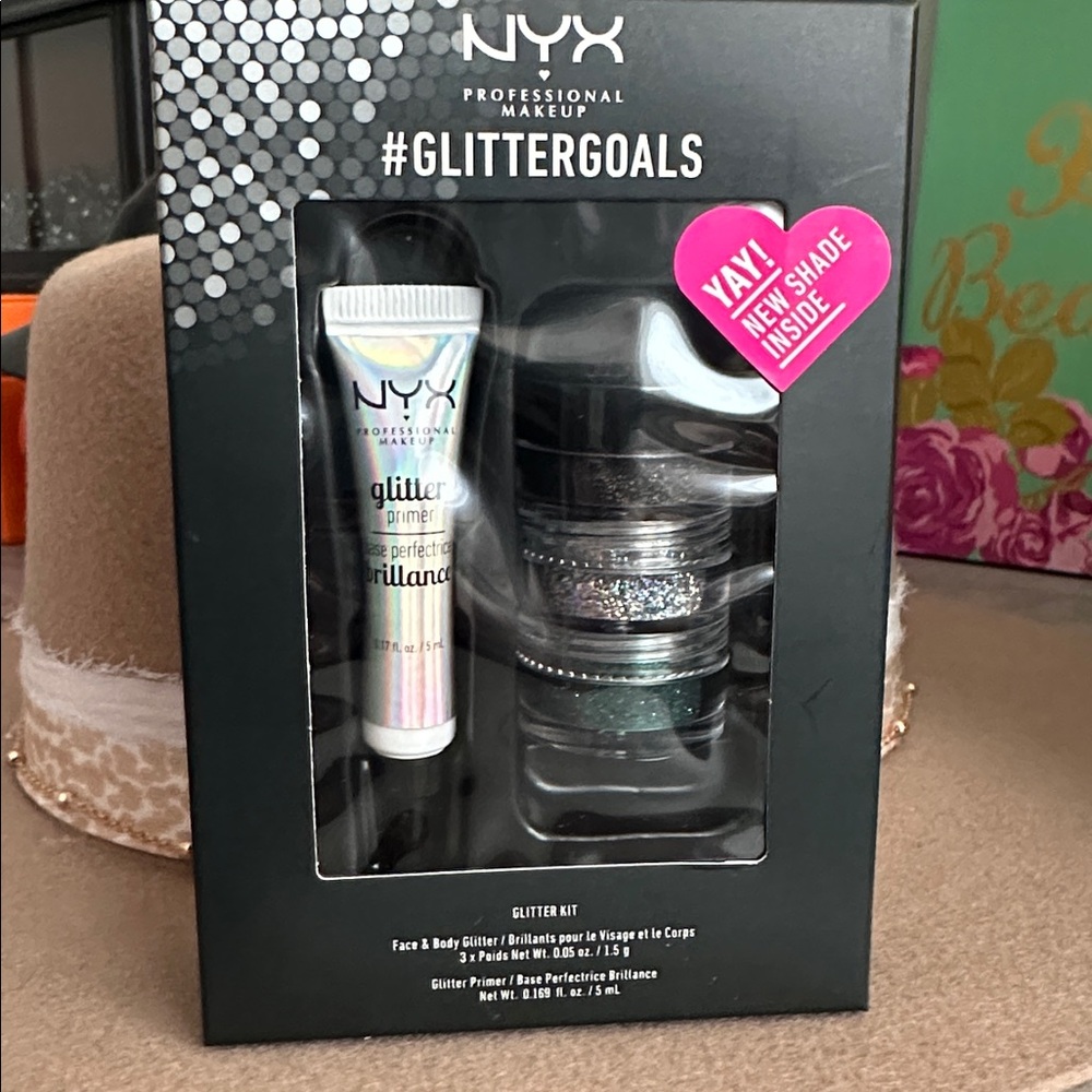 NYX GLITTER GOALS Kit New! Crystal, Black and Emerald